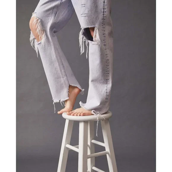 🎉LAST CHANCE🎉 NWT Free People Tapered Baggy Boyfriend Jeans / Purple Rock - Picture 6 of 10